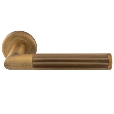 Click Here To Enlarge This Photo Of SZM170AB - Carlisle Brass Serozzetta 'Trend' Lines Lever on Round Rose - Antique Brass