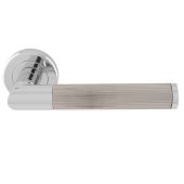 SZM170CPSN - Carlisle Brass Serozzetta 'Trend' Lines Lever on Round Rose - Polished Chrome/Satin Nickel