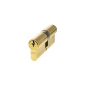 C603012525 - AGB Euro Profile 5 Pin Double Cylinder 30-30mm (60mm) - Polished Brass
