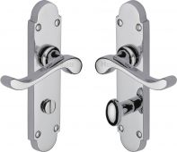 S620-PC Heritage Brass Door Handle For Bathroom Savoy Design Polished Chrome Finish