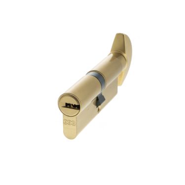 Click Here To Enlarge This Photo Of CA20083535 - AGB Euro Profile 15 Pin Cylinder & Turn 40-40mm (80mm) - Satin Brass