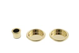 B019201003 - AGB Sliding Door Flush Pulls (Round) - Polished Brass