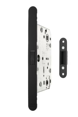 Click Here To Enlarge This Photo Of AGBMLWCMB - AGB Revolution XT Magnetic Latch / Bathroom Lock (60mm backset) - Matt Black