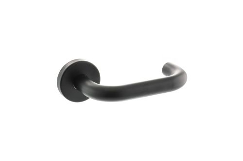 Click Here To Enlarge This Photo Of Atlantic - ALRTDMB Return To Door Levers on Round Rose - Matt Black