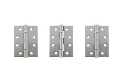 Click Here To Enlarge This Photo Of Atlantic - AHG111433SC(3) Grade 11 Fire Rated Ball Bearing Hinges 4" x 3" x 2.5mm - Satin Chrome (Pack of 3)