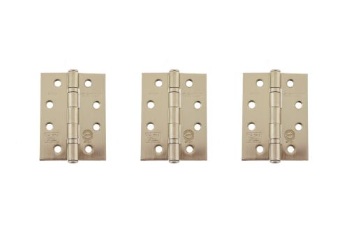 Click Here To Enlarge This Photo Of Atlantic - AHG111433SN(3) Grade 11 Fire Rated Ball Bearing Hinges 4" x 3" x 2.5mm - Satin Nickel (Pack of 3)