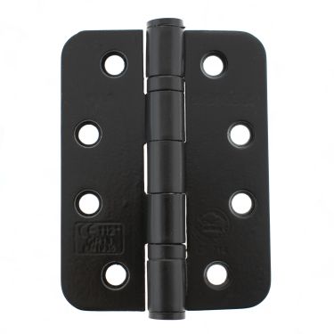 Click Here To Enlarge This Photo Of Atlantic - AHR1433MB Radius Corner Ball Bearing Hinges Grade 13 Fire Rated 4" x 3" x 3mm - Matt Black
