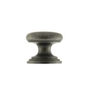 Atlantic - OEC1232DS Old English 'Lincoln' Solid Brass Victorian Cabinet Knob 32mm on Concealed Fix - Distressed Silver