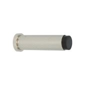 AW600-75-PNPVD - Alexander & Wilks Brunel Diamond Knurled 75mm Cylinder Doorstop - Polished Nickel PVD
