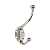 AW772PN - Alexander & Wilks Traditional Hat & Coat Hook 60x50mm Plate - Polished Nickel