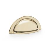 AW903PB - Alexander & Wilks Ridged Cup Pull 76mm c/c - Polished Brass