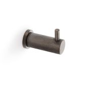 AW775DBZPVD - Alexander & Wilks Brunel Diamond Knurled Coat Hook Dark Bronze PVD