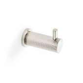 AW775PNPVD - Alexander & Wilks Brunel Diamond Knurled Coat Hook Polished Nickel PVD