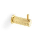 AW775SBPVD - Alexander & Wilks Brunel Diamond Knurled Coat Hook Satin Brass PVD