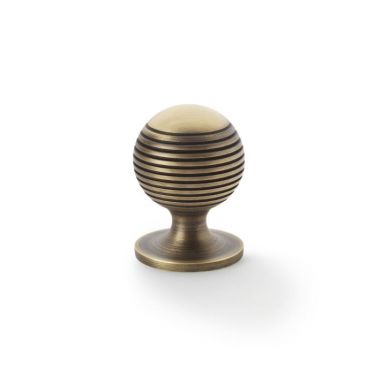 Click Here To Enlarge This Photo Of AW832-32-AB - Alexander & Wilks Caesar Cupboard Knob on Round Rose - Antique Brass - 32mm