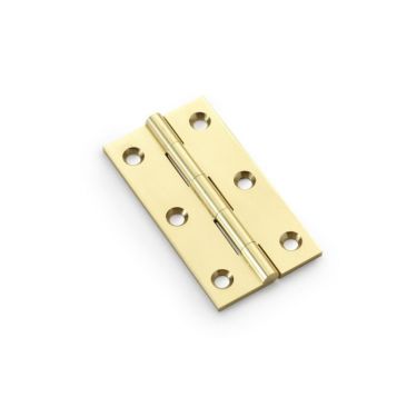 Click Here To Enlarge This Photo Of AW075-CH-PB - Alexander & Wilks Heavy Pattern Solid Brass Cabinet Butt Hinge - Polished Brass - 3"