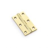 AW075-CH-PB - Alexander & Wilks Heavy Pattern Solid Brass Cabinet Butt Hinge - Polished Brass - 3"