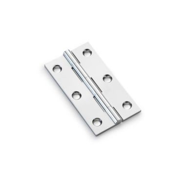 Click Here To Enlarge This Photo Of AW075-CH-PC - Alexander & Wilks Heavy Pattern Solid Brass Cabinet Butt Hinge - Polished Chrome - 3"
