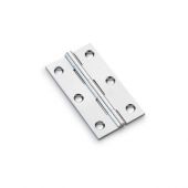 AW075-CH-PC - Alexander & Wilks Heavy Pattern Solid Brass Cabinet Butt Hinge - Polished Chrome - 3"