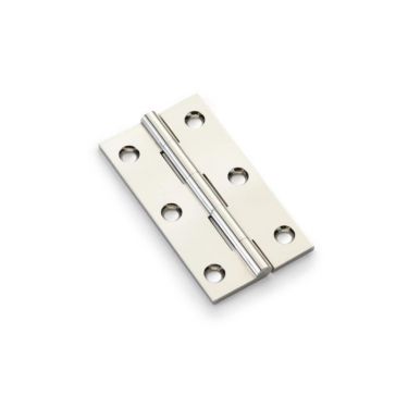 Click Here To Enlarge This Photo Of AW075-CH-PN - Alexander & Wilks Heavy Pattern Solid Brass Cabinet Butt Hinge - Polished Nickel - 3"