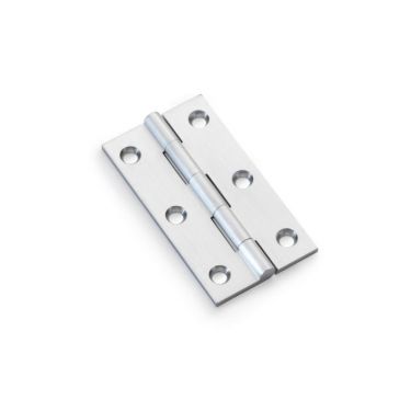 Click Here To Enlarge This Photo Of AW075-CH-SC - Alexander & Wilks Heavy Pattern Solid Brass Cabinet Butt Hinge - Satin Chrome - 3"
