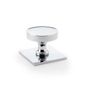 AW835-38-PC - Alexander & Wilks Bullion Cupboard Knob on Square Backplate - Polished Chrome