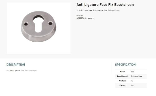 Click Here To Enlarge This Photo Of Eclipse Specialist Anti-Ligature A6 Auto Locking Door Set for Medical & Safe Rooms