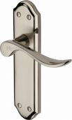 SAN1410-MC Heritage Brass Door Handle Lever Latch Sandown Design Mercury Finish
