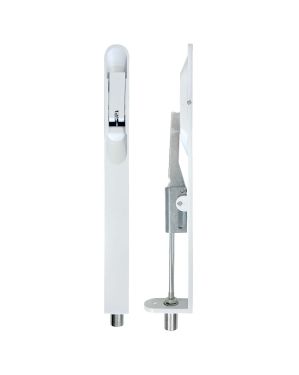 Click Here To Enlarge This Photo Of ZAS03R-PCW - Zoo Hardware Lever Action Flush Bolt 200 x 20mm (Radius) Powder Coated White
