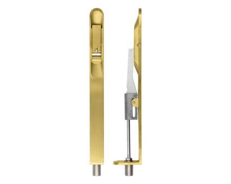 Click Here To Enlarge This Photo Of ZAS03R-PVDSB - Zoo Hardware Lever Action Flush Bolt 200 x 20mm (Radius) PVD Satin Brass