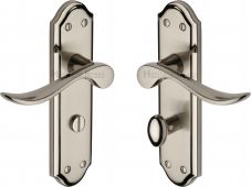 SAN1430-MC Heritage Brass Door Handle For Bathroom Sandown Design Mercury Finish