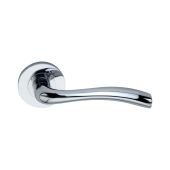 SB1101PC - Spira Brass Zofie Lever Handle on Round Rose - Polished Chrome