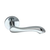 SB1106PC - Spira Brass Camila Lever Handle on Round Rose - Polished Chrome