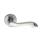 SB1106SC - Spira Brass Camila Lever Handle on Round Rose - Satin Chrome