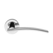 SB1201DT - Spira Brass Carol Lever Handle on Round Rose - Dual Tone