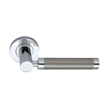 Click Here To Enlarge This Photo Of SB1203DT - Spira Brass Zest Lever Handle on Round Rose - Dual Tone