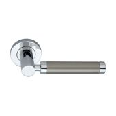 SB1203DT - Spira Brass Zest Lever Handle on Round Rose - Dual Tone