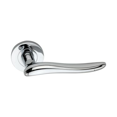 Click Here To Enlarge This Photo Of SB1204PC - Spira Brass Senza Lever Handle on Round Rose - Polished Chrome