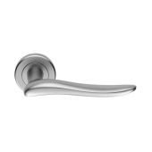 SB1204SC - Spira Brass Senza Lever Handle on Round Rose - Satin Chrome