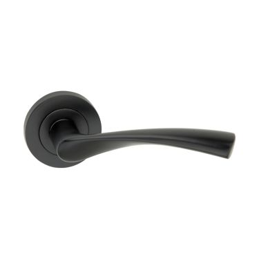Click Here To Enlarge This Photo Of SB1301BLK - Spira Brass Mercury Lever Handle on Round Rose - Matt Black