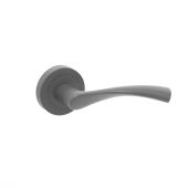 SB1301GG - Spira Brass Mercury Lever Handle on Round Rose - Gun Metal Grey