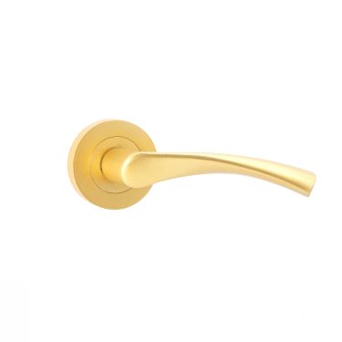 Click Here To Enlarge This Photo Of SB1301SB - Spira Brass Mercury Lever Handle on Round Rose - Satin Brass