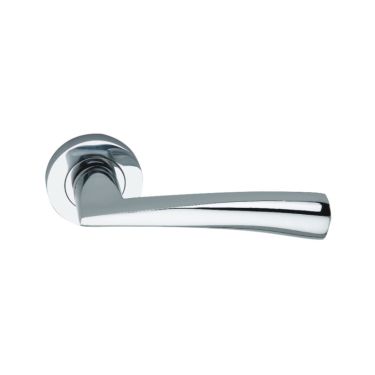 Click Here To Enlarge This Photo Of SB1302PC - Spira Brass Lego Lever Handle on Round Rose - Polished Chrome