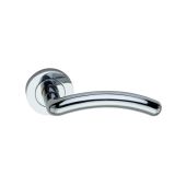SB1303PC - Spira Brass Taurus Lever Handle on Round Rose - Polished Chrome