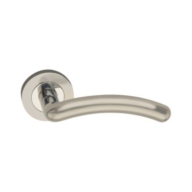 Click Here To Enlarge This Photo Of SB1303SN - Spira Brass Taurus Lever Handle on Round Rose - Satin Nickel