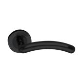 SB1303BLK - Spira Brass Taurus Lever Handle on Round Rose - Matt Black