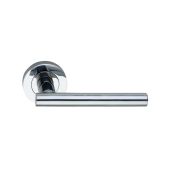 SB1304PC - Spira Brass Jura Lever Handle on Round Rose - Polished Chrome