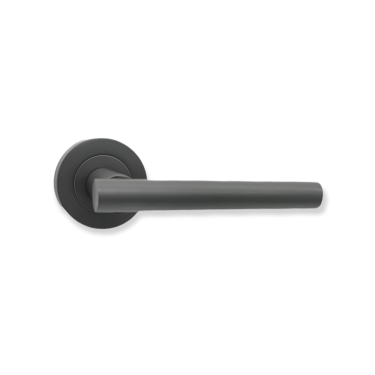 Click Here To Enlarge This Photo Of SB1304GG - Spira Brass Jura Lever Handle on Round Rose - Gun Metal Gray