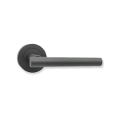 SB1304GG - Spira Brass Jura Lever Handle on Round Rose - Gun Metal Gray