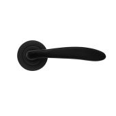 SB1305BLK - Spira Brass Mars Lever Handle on Round Rose - Matt Black